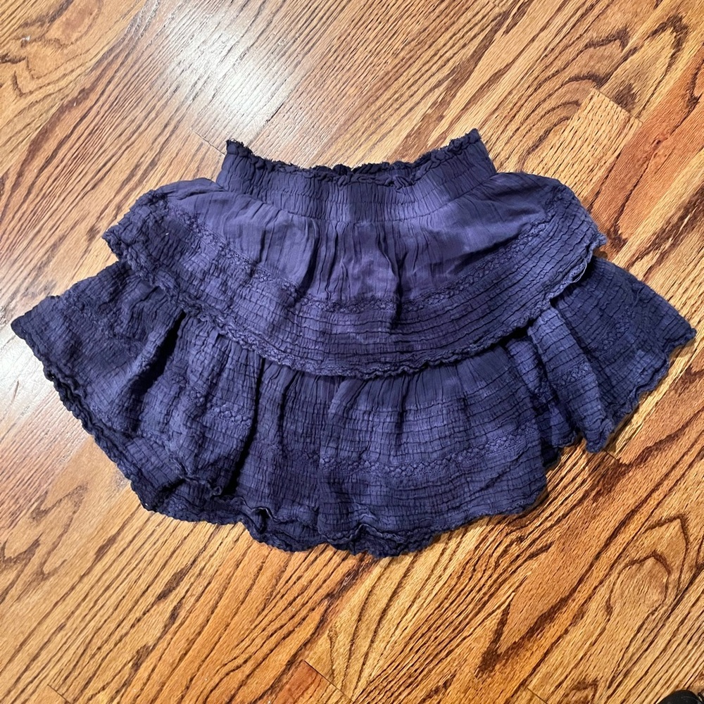 aerie blue ruffled skirt